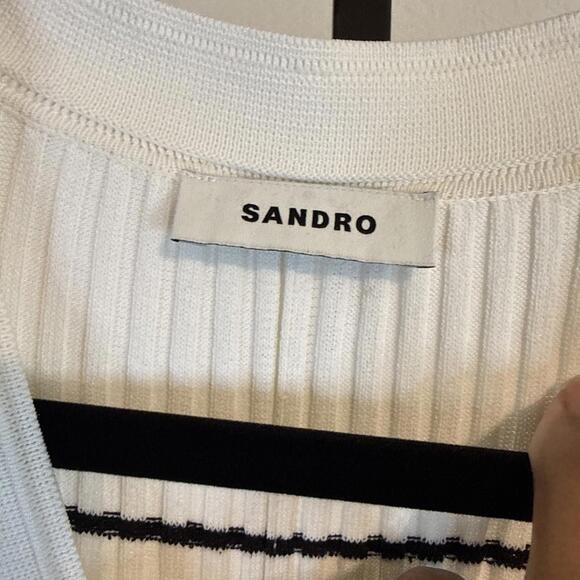 Sandro Striped Knit Maxi Dress w/ Ruffle Hem & Wrists Snap Buttons (Sz:44/ $490) - Picture 10 of 15